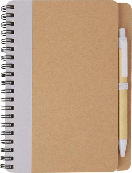 Bloco de notas de papel reciclado com caneta Priestly 