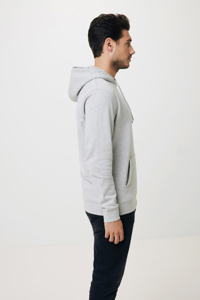 Sweat à capuche en coton recyclé et non teinté Iqoniq Torres - Heather Grey / L