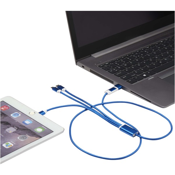 Câble de charge 5-1 Versatile en aluminium recyclé - Bleu royal
