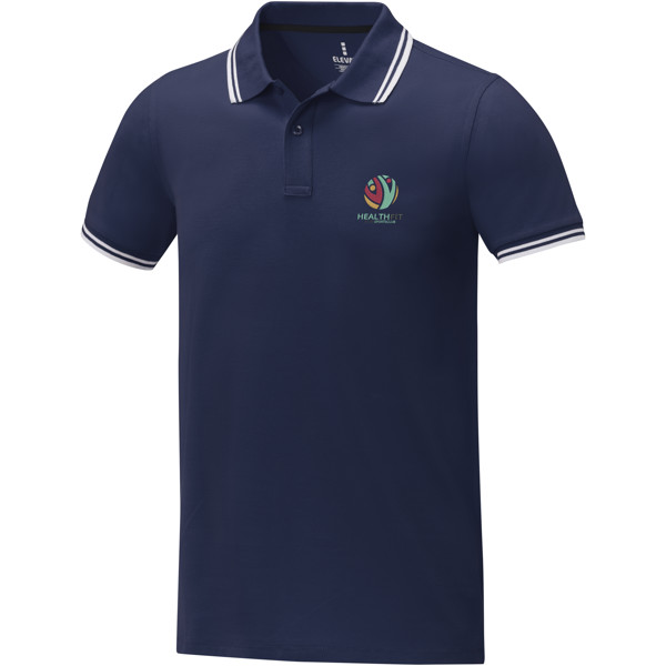 Polo tipping da uomo a manica corta da 200 g/m² Amarago - Navy / XS
