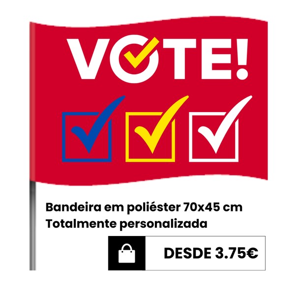 Bandeira em poliéster 70x45 cm Totalmente personalizada