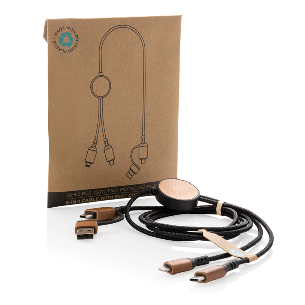 Ohio 6-v-1 kabel, 120 cm, reciklirani materiali
