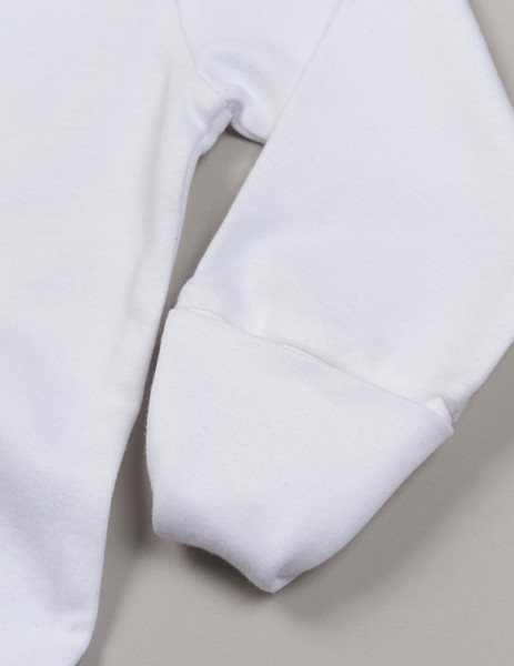Baby Sleepsuit With Scratch Mitts - Organic Natural / 6-12