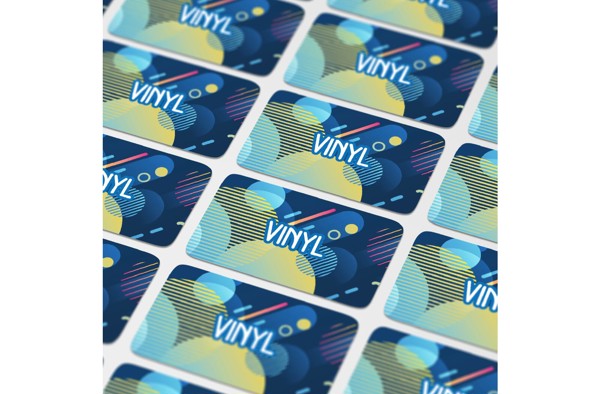 Vinyl Sticker Rectangle 100x30mm - White