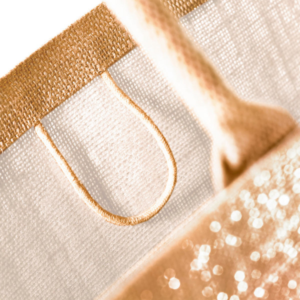 Shimmer Jute Shopper - Natural / Gold / ONE SIZE