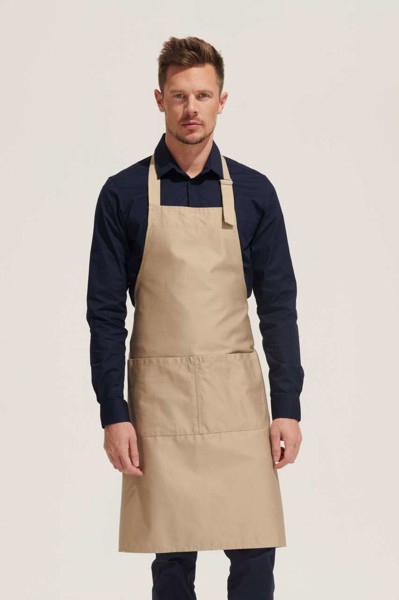 Sol's Gala - Long Apron With Pockets - White