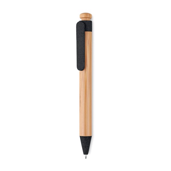 Bamboo/Wheat-Straw ABS ball pen Toyama - Black