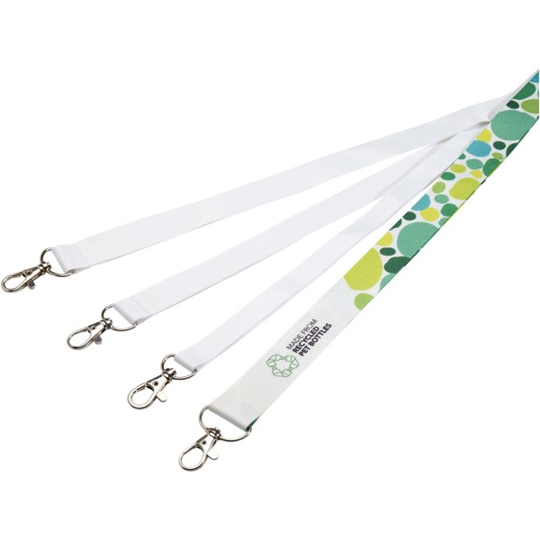 Addie recycled PET lanyard with safety breakaway - White / White / 20mm