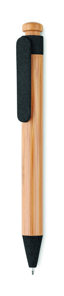 Bamboo/Wheat-Straw ABS ball pen Toyama - Black