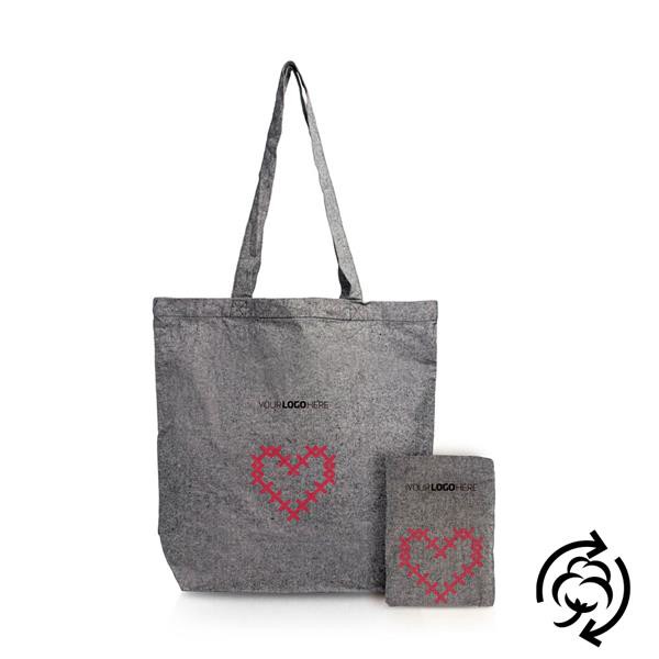 Saco De Algodão Reciclado 190 G/M2 Dobrável - Preto