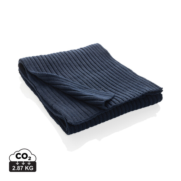 Écharpe tricotée 180x25cm Impact AWARE™ Polylana® - Bleu Marine