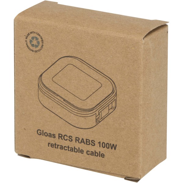 Cable retráctil reciclado 5 en 1 para sincronización de datos y carga rápida de 100 W con kit de herramientas para smartphone - Blanco