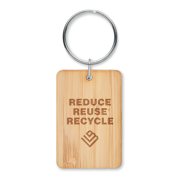 MB - Rectangular bamboo key ring Angleboo