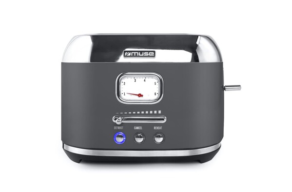 Muse toaster, 2 rezini, 1000 W - Temno siva