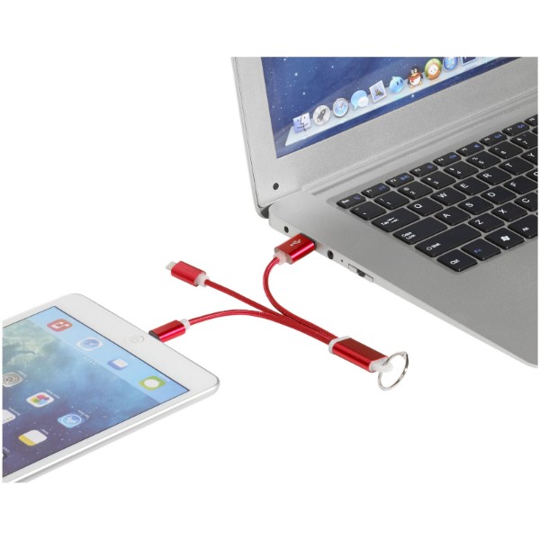Cavo di ricarica 3 in 1 Metal con clip - Rosso