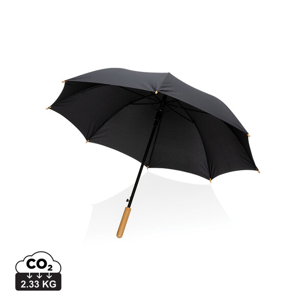 Parapluie 23" en rPET et bambou ouverture auto Impact AWARE™ - Noir