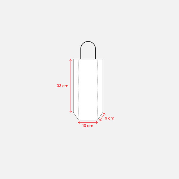 157 G/M2 Laminated Paper Bottle Shopping Bag With Gusset And Bottom Reinforcement, String - White