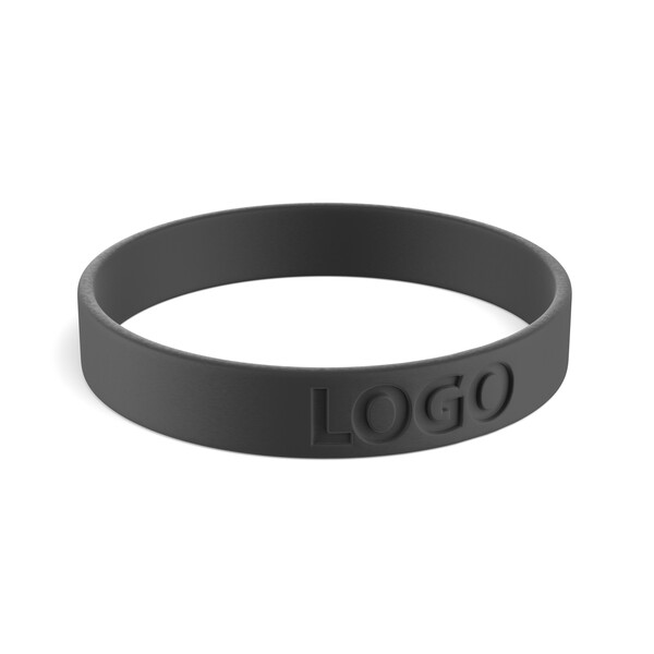 Personalisiertes Silikon Armband (12mm width) - Schwarz / 18x1.2x0.2cm