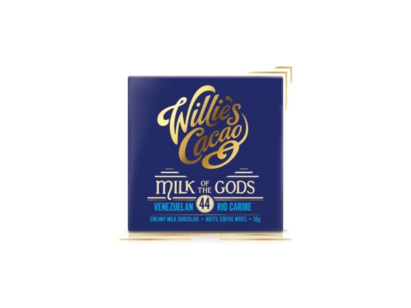 Čokoláda Willie's mliečna MILK OF THE GODS, Rio Caribe 44%