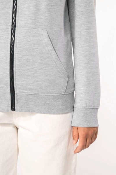 Ladies’ Contrast Hooded Full Zip Sweatshirt - Black / Red / S