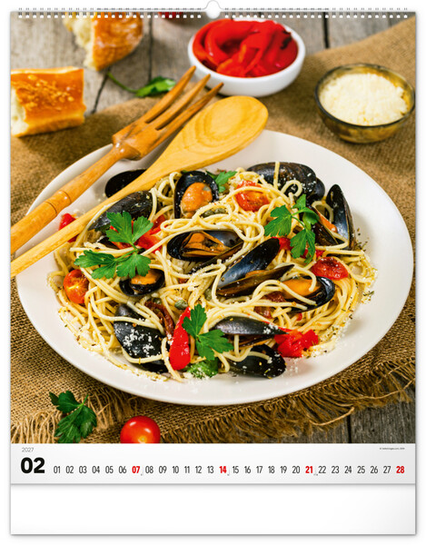 Notique Nástěnný Kalendář Gourmet 2027, 48 x 56 cm