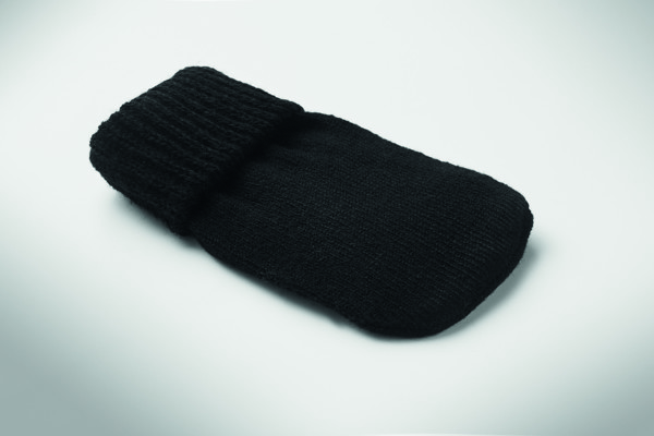 Hand warmer knitted polyester Warmmuff - Black