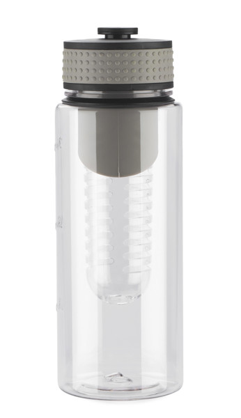 Water bottle with fruit container FRUGT 800 ml - grey