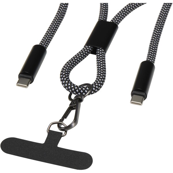 SMART 65W RPET charging cable with lanyard