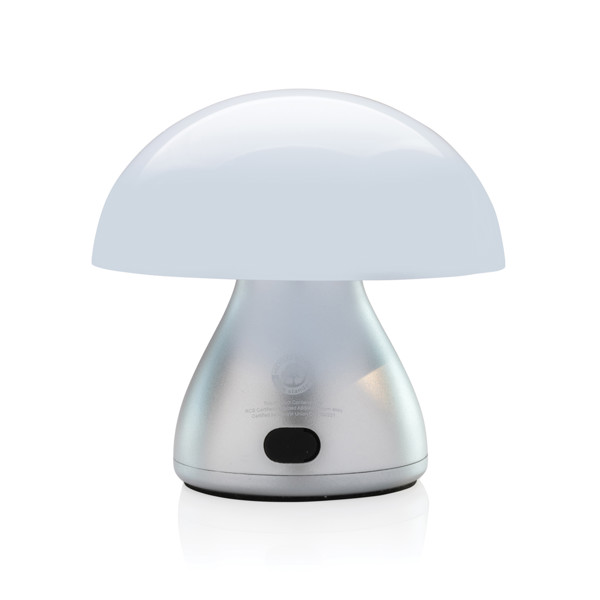 USB stolná lampa Luming z RCS recykl. plastu, sivá -