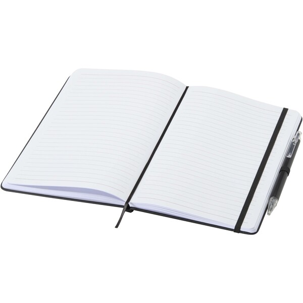 Spectrum A5 recycled notebook and ballpoint pen set - Black