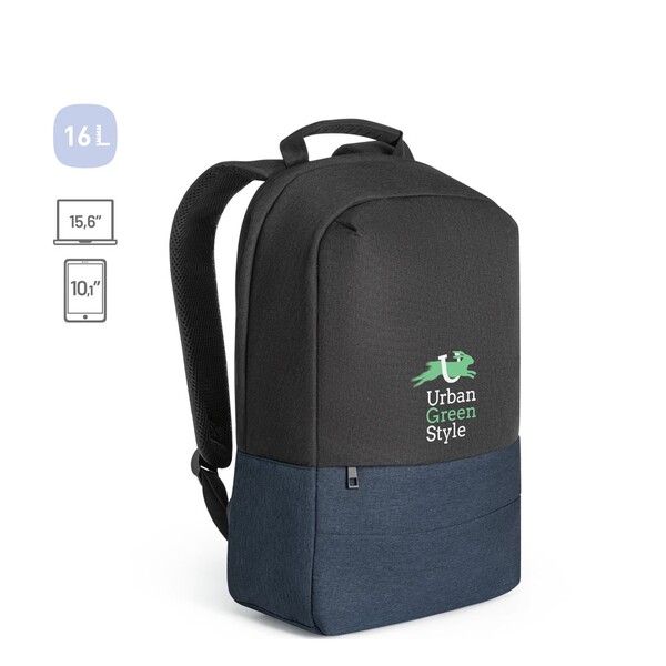 GENOA BPACK. Ruksak protiv krađe od 600D recikliranog poliestera visoke gustoće - Siva