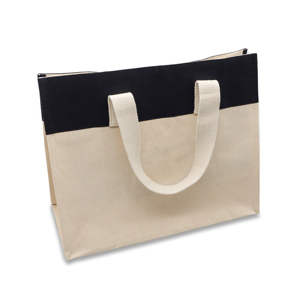 Alinea cotton bag with pocket - Black