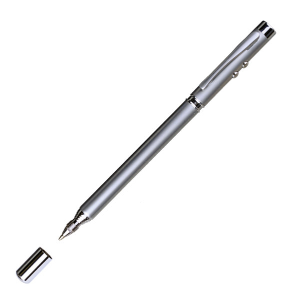 4-Function Pointer Pen with laser pointer - Silver