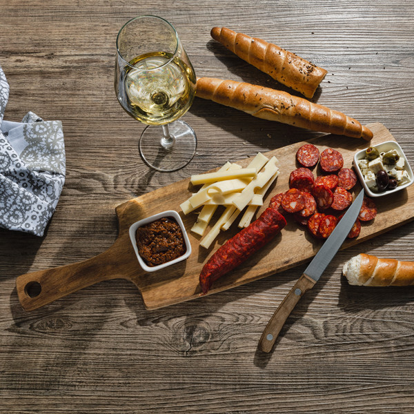 TAKAOKA Servier-Set mit Holzbrett und Schalen