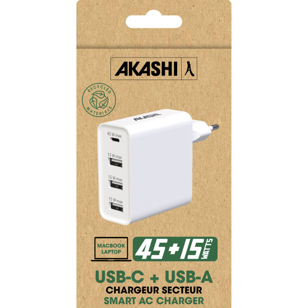 YORIYOI - CHARGEUR SECTEUR ECO 60W 6A POWER DELIVERY