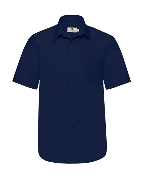 Poplin Shirt Short Sleeve - Navy / M (39-40")