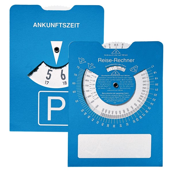 Cardboard Parking Disk "Travel Calculator"