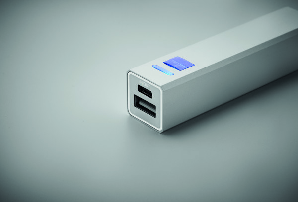 Power bank 2600 mAh Poweraluc - Matt Silver