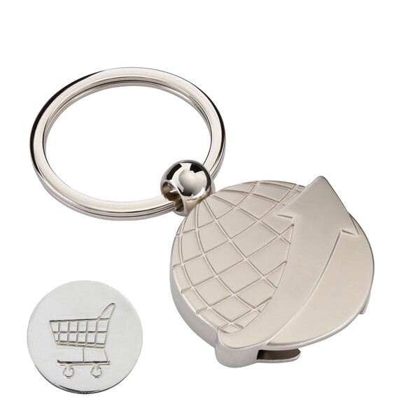 Key Ring WORLD TRIP - matt-silver finish