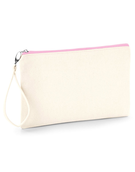 Canvas Wristlet Pouch - Natural / Navy / ONE SIZE