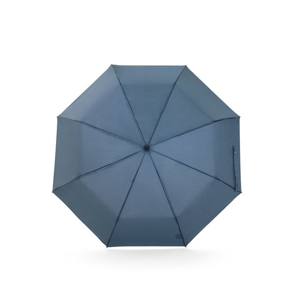AIDEN. Guarda-chuva de 21" em poliéster reciclado (100% rPET) pongee 190T, dobrável em 3 secções - Azul