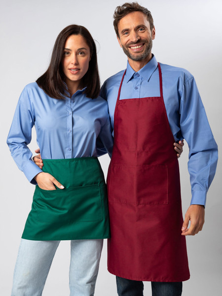 Basic Apron with Pocket - White