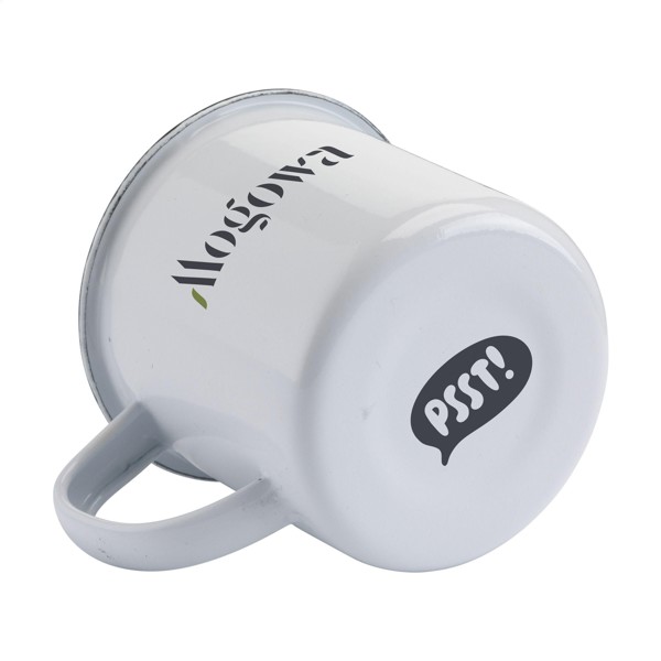 Retro Mug Émail 350 ml - blanc/noir