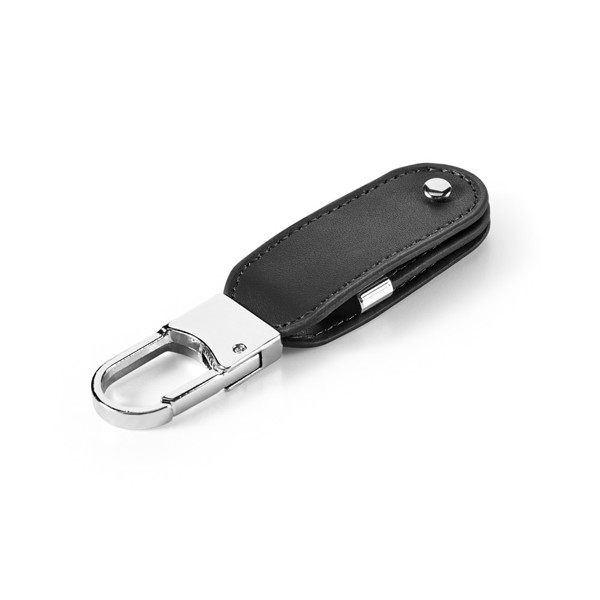 BRAGG 8GB. 8GB PU USB memory with carabiner clip - Black