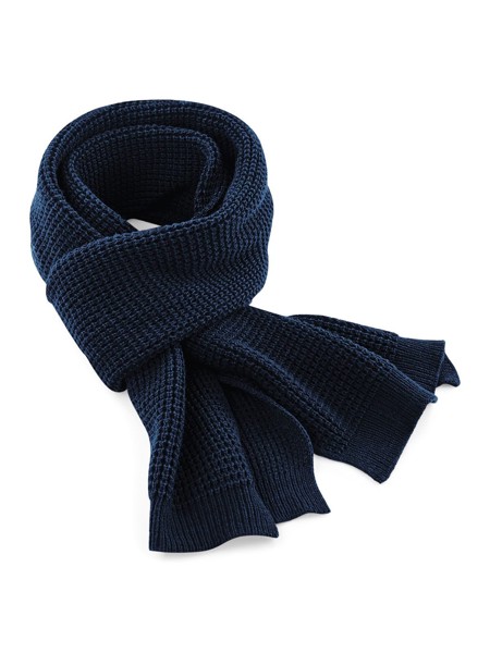 Classic Waffle Knit Scarf - Black
