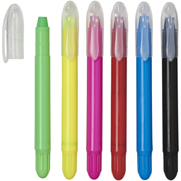 Phiz 6 retractable crayons in plastic case