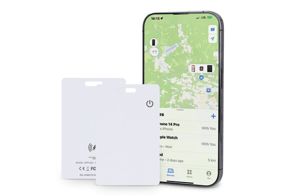 Xoopar ICE-Card Carte de suivi ultra-mince rechargeable - Blanc