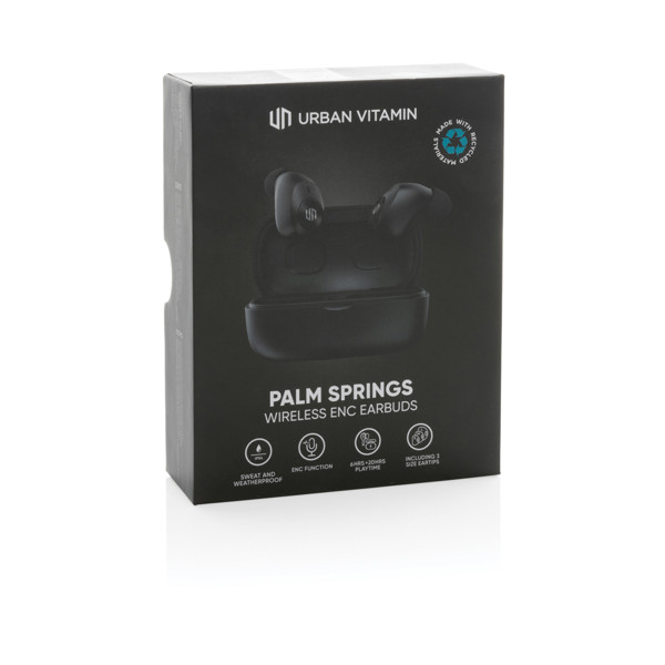 Ušesni čepki Urban Vitamin Palm Springs, ENC, 20 ur predvajanja - Črna