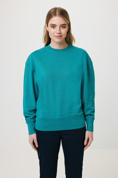 Mikina Iqoniq Kruger relaxed fit z recykl. bavlny - Verdigris / M