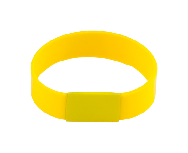 Baren bracelet silicone, metal plate - Yellow